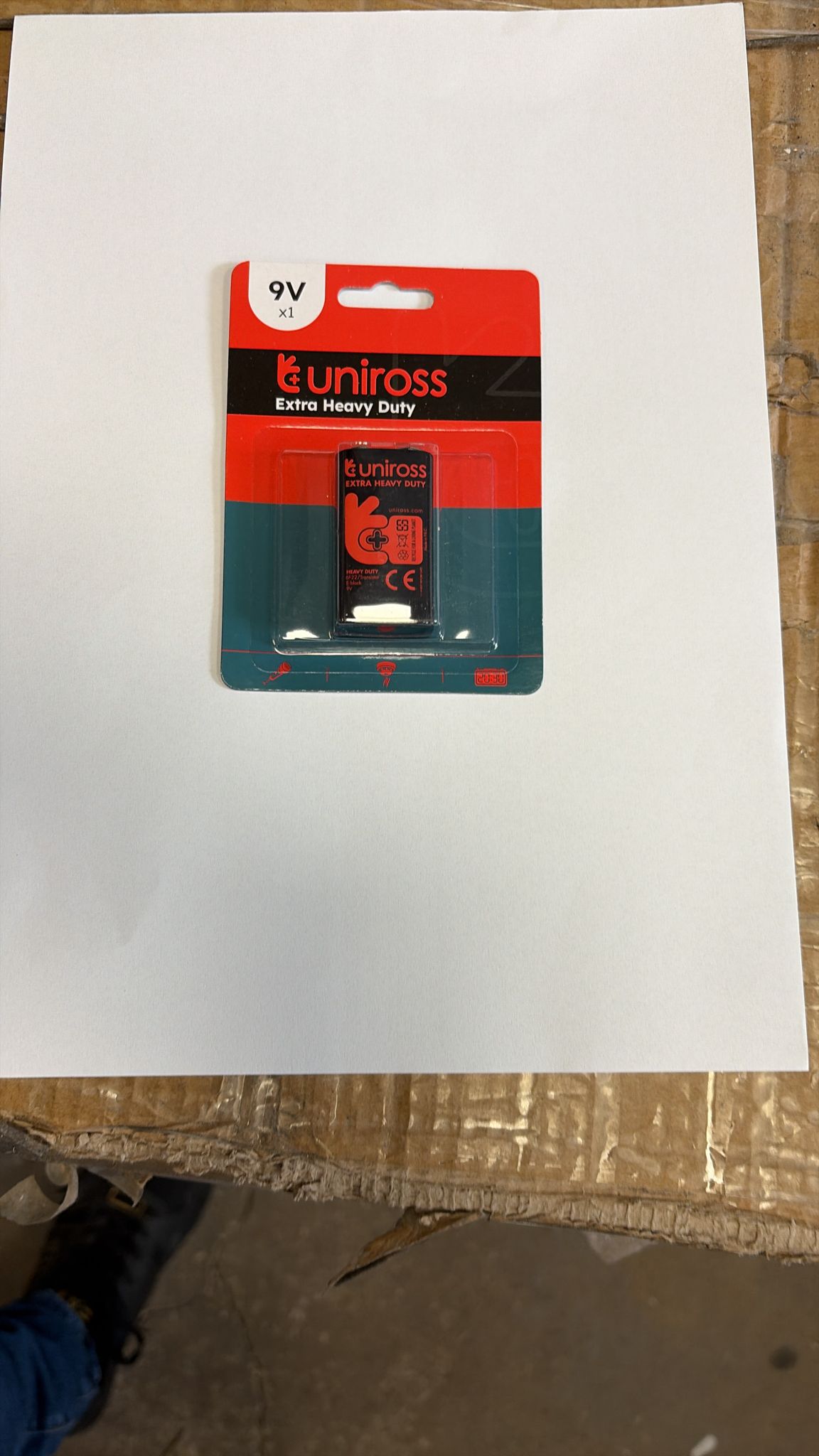 Uniross Extra Heavy Duty 9 V Battery SKU UE9V