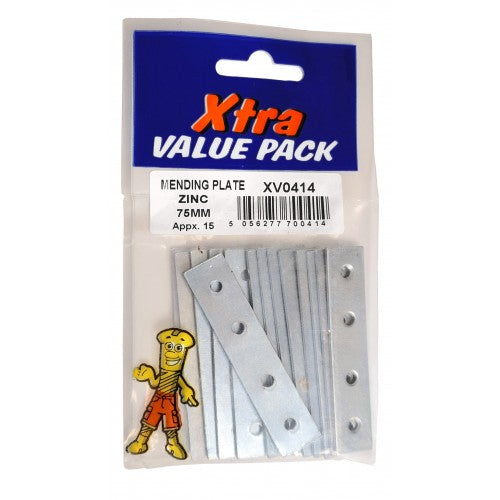 Xtra Value Pack Mending Plates 75mm Zinc Plated 0414 (Large Letter Rate)