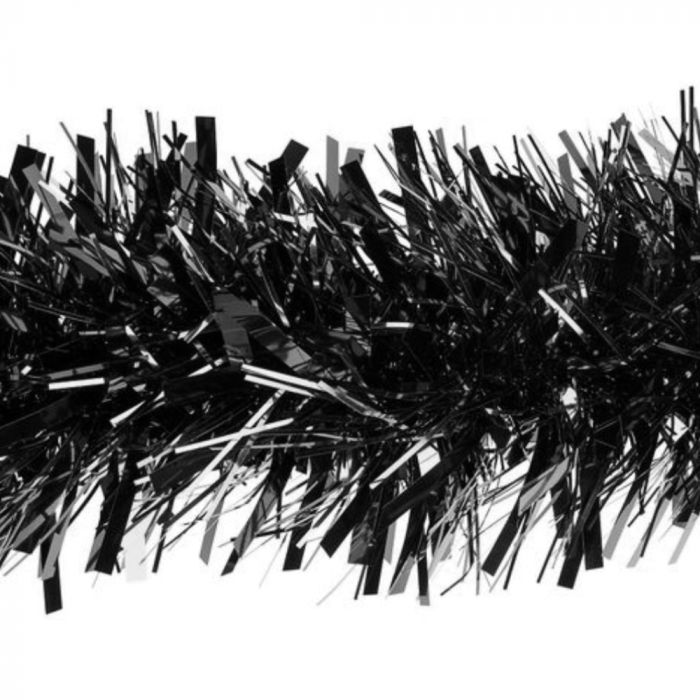 Christmas Tree Tinsel Garland Black with Silver or Purple 1.8M Assorted Colours 6367 (Large Letter Rate)