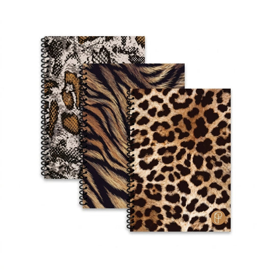 Wild A6 Spiral Notebooks for Portable Note-Taking Assorted Animal Prints 2 Pack SKU MW-5056709016953-PP
