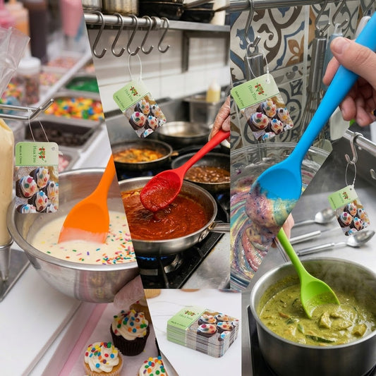 Silicone Spoon Assorted Colours 29 x 6 x 1cm 88g SKU 8226