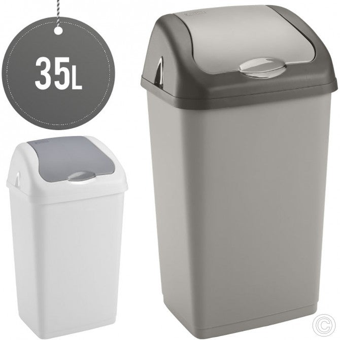 Plastic Swing Bin 35L for Home & Kitchen Rubbish Heidrun HD1352