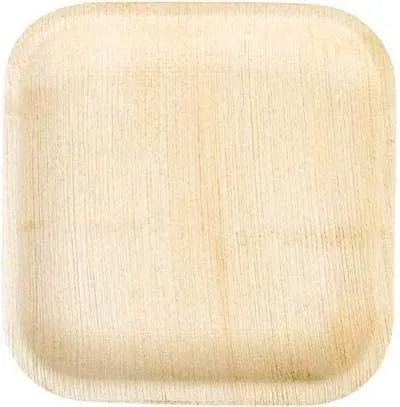 Biodegradable Disposable Square Areca Palm Leaf Plates 8" Pack of 25 EC0362 (Parcel Rate)