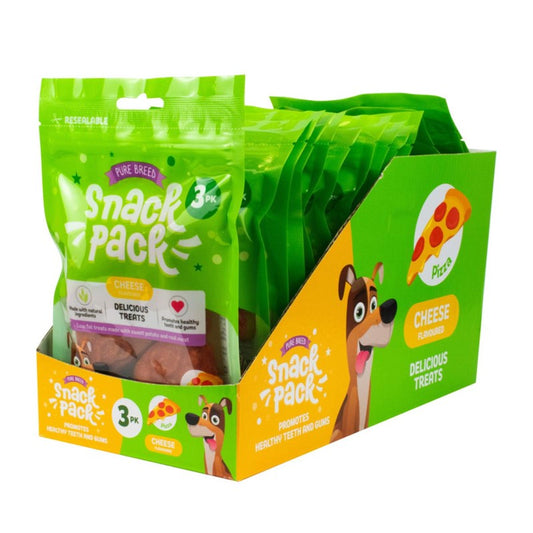 Pet Dog Treats Delicious Pizza Chew Snack Pack of 3 Cheese Flavour 324117 (Parcel Rate)