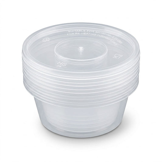 450ml Round Vented Food Storage Containers, 5-Piece Pack, 118 x 60mm, SKU MX7014