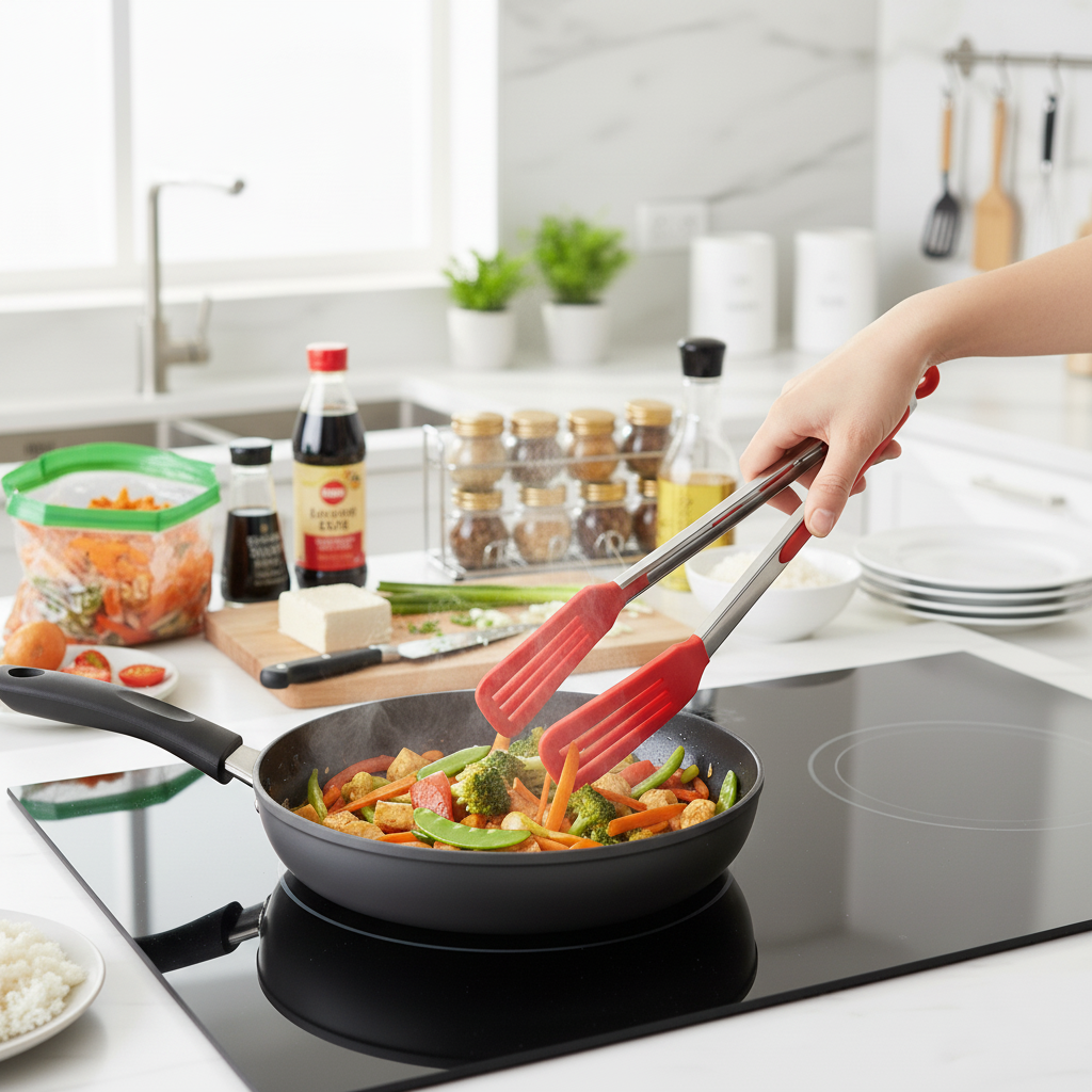 Plastic Kitchen BBQ Salad Food Serving Tongs 26 cm Assorted Colours 5134 (Parcel Rate)