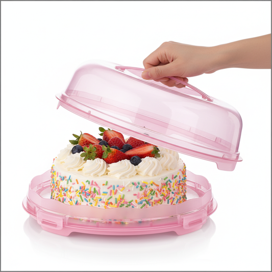 Plastic Cake Pastry Carry Storage Box with Cover 30 cm Assorted Colours D30306