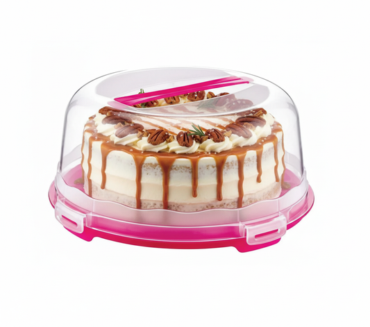 Plastic Cake Pastry Carry Storage Box with Cover 30 cm Assorted Colours D30306 (Parcel Rate)