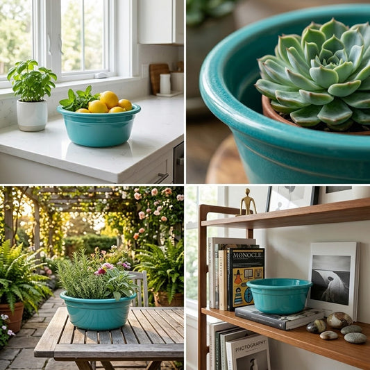 Superb Plastic Wash Basket 39cm Assorted Colours (318g) - Model 8190