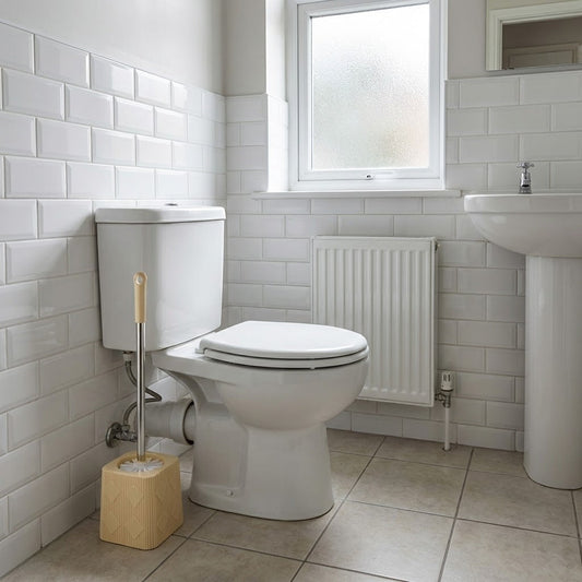 Plastic Bathroom Toilet Brush with Square Stand 50cm Assorted Colours 8186