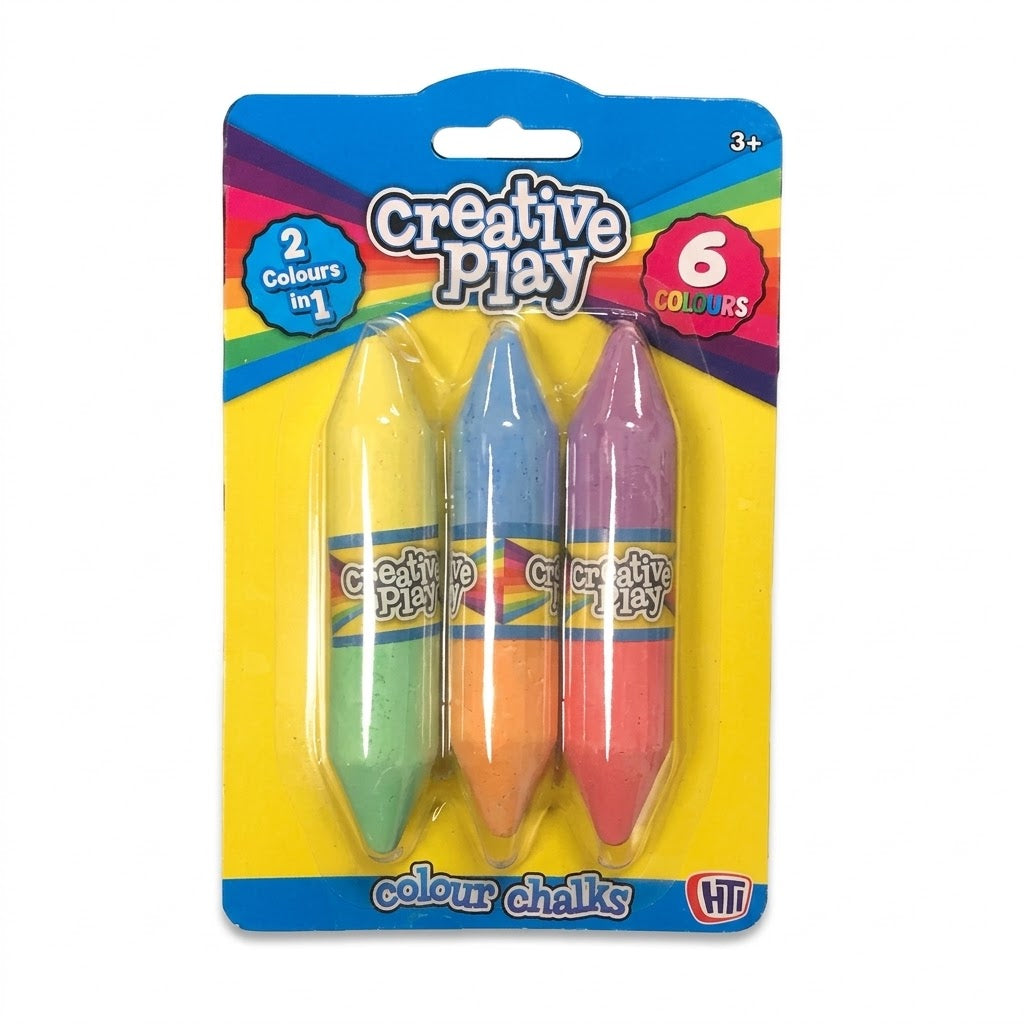 2 in 1 Coloured Chalks Pack of 3 – SKU 1376577