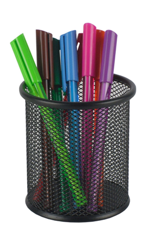 Round Metal Mesh Pencil Holder Assorted Colours 0013 (Parcel Rate)