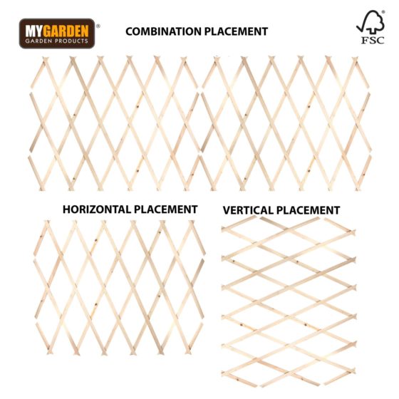 Garden Expanding Wooden Trellis Natural 180 x 90 cm 0892 (Parcel rate)