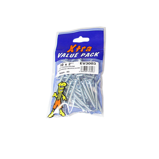 10 x 2 Pozi c/sk Twinthreads Xtra Value 45 Pack Diy 3003 (Large Letter Rate)