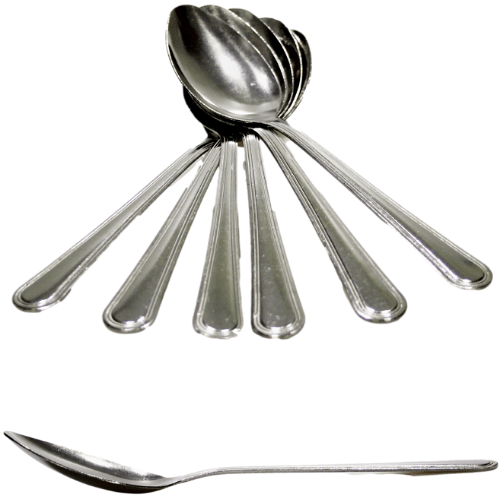 Stainless Steel Kitchen Spoons 17 x 3.8 cm Pack of 6 4047 A (Large Letter Rate)