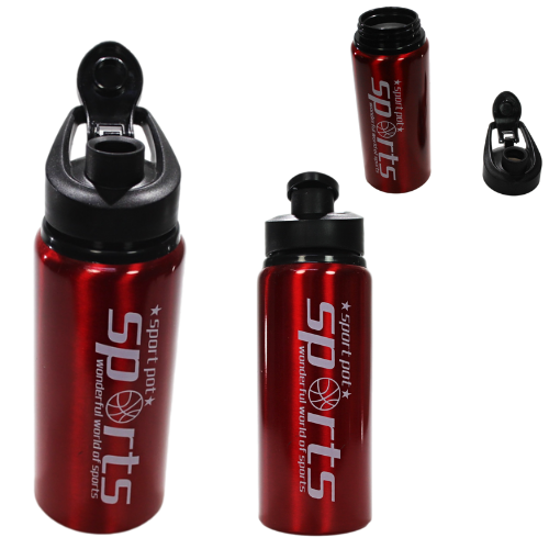 Metal Gym Sports Water Drinking Bottle 7 x 22 cm Assorted Colours 6487 A (Parcel Rate)