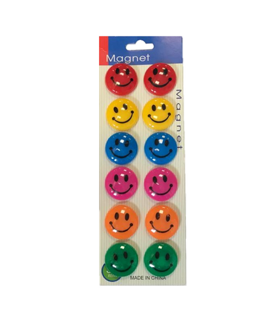 Fridge Freezer Magnets Smiley Face Pack of 12 Assorted Designs 4787 / 3567 (Large Letter Rate)