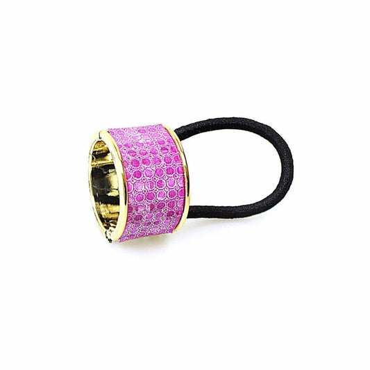 Hair Bobble Tie Band Rubber Band with Clip 3.4cm Assorted Designs and Colours 2317 (Large Letter Rate)