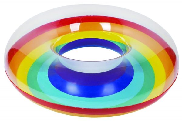 Inflatable Rainbow Swimming Pool Ring 118cm Diameter 3857