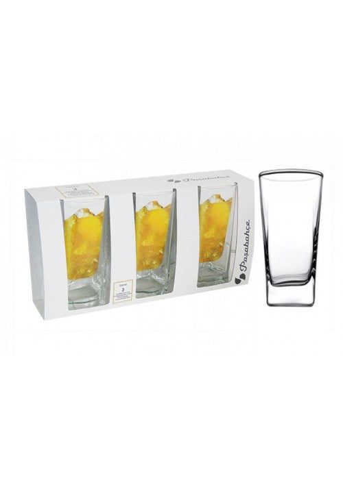 PB Carre Long Drinking Glasses 305ml Pack of 3 41300 (Parcel Plus Rate)