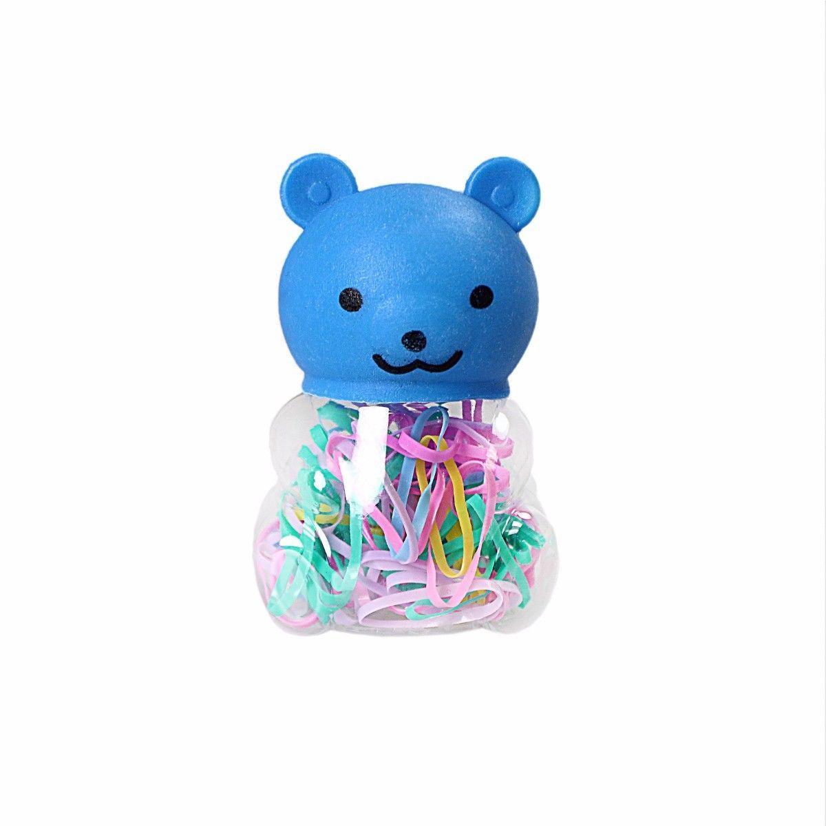 Assorted Colour Small Rubber Bands In Teddy Shaped Box Approx 50 3241 (Large Letter Rate)