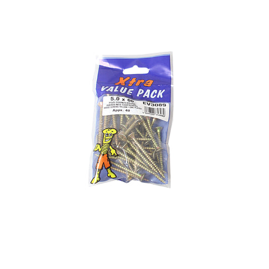 5.0 x 60 Pozi c/sk Chipboard Screws Xtra Value Diy 3089 (Large Letter Rate)