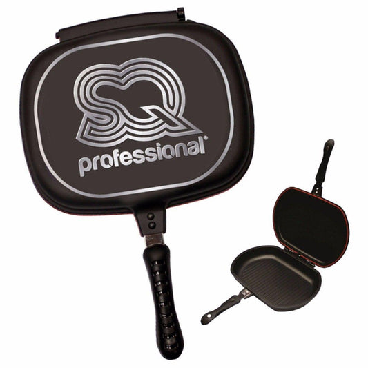 SQ Professional Nea Diecast Double Sided Magic Pan 32cm Nera Black 4482 (Parcel Rate)