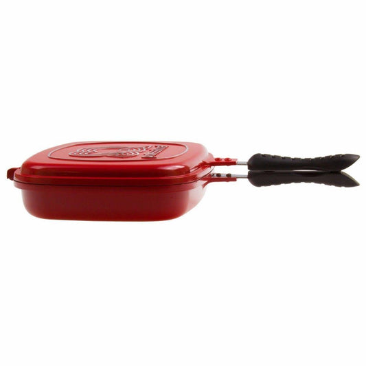 SQ Professional Nea Diecast Double Sided Magic Pan 32cm Rossa Red 4680 (Parcel Rate)