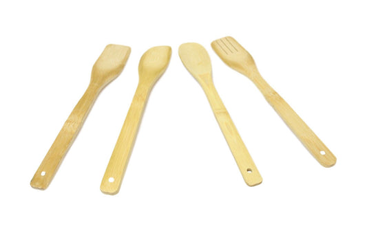 Wooden Bamboo Baking Cooking Spoon 29cm Set of 4 5855 (Large Letter Rate)