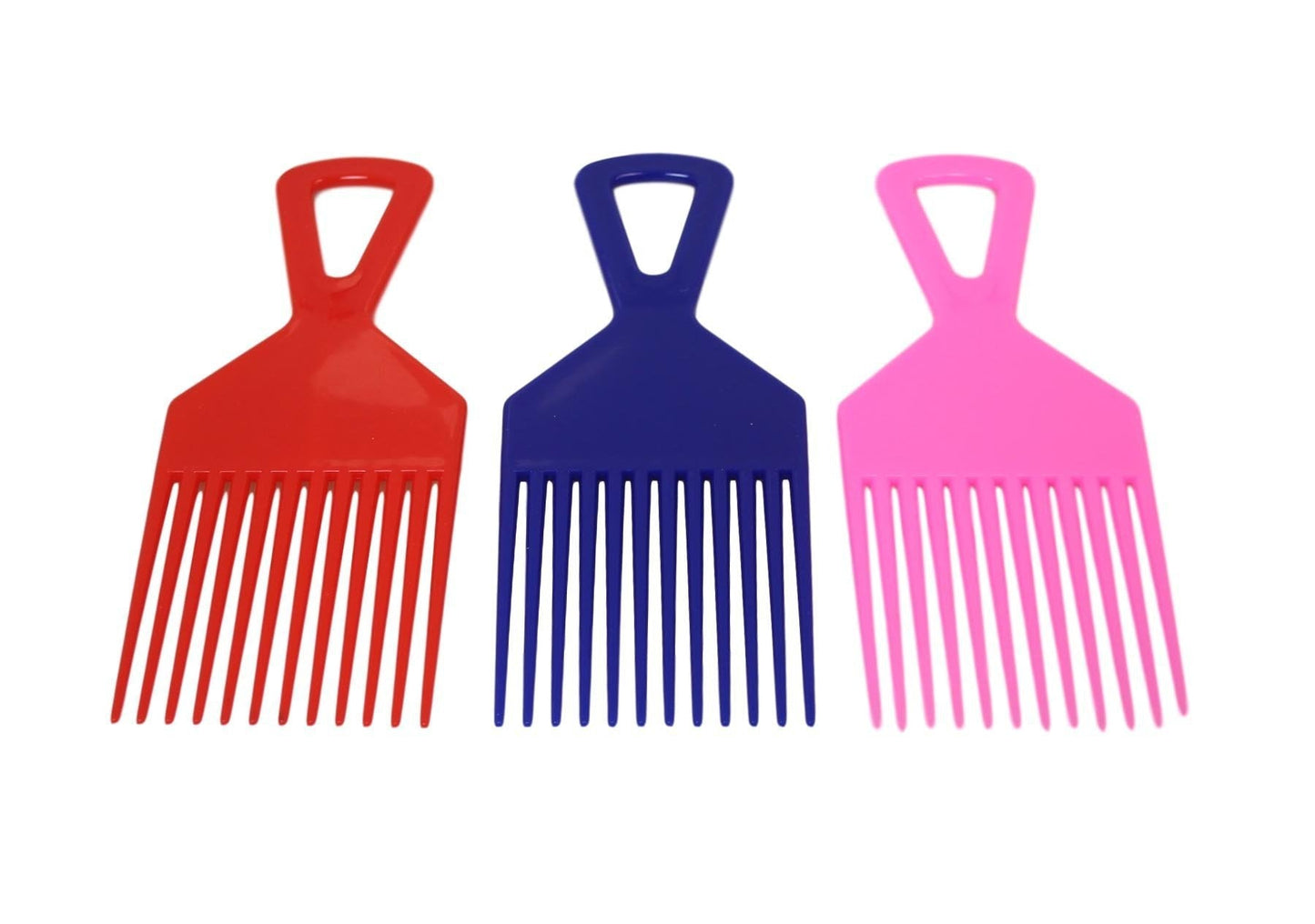 Plastic 3 Piece Afro Hair Styling Hair Comb Long Teeth Untangling Comb 18 x 7cm Assorted Colours 5945 (Large Letter Rate)