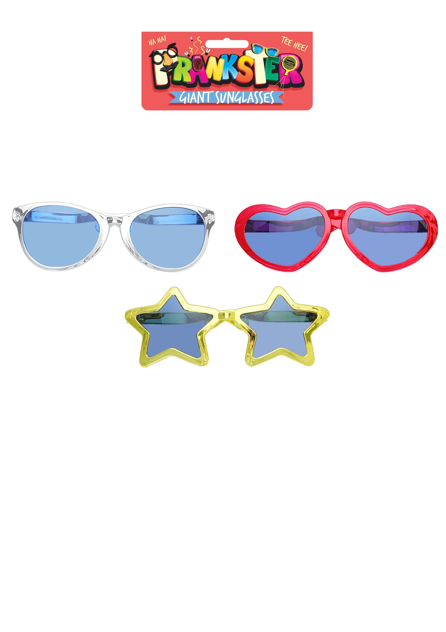 Large Plastic Fancy Dress Glasses 28 cm Assorted Designs N57063 A (Parcel Rate)