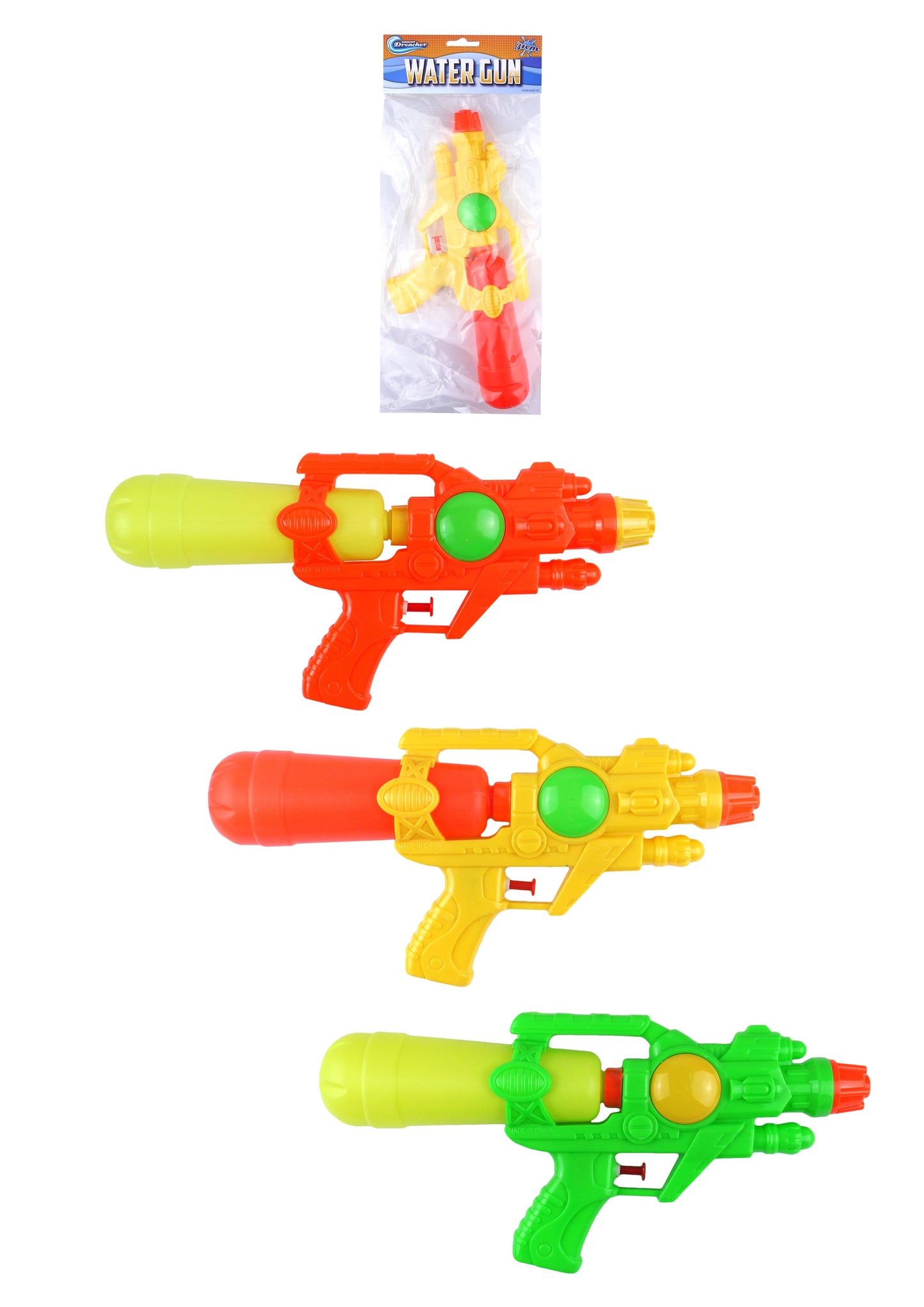 Children's Large Plastic Outdoor Water Gun 31cm Assorted Colours R08291 (Parcel Rate)