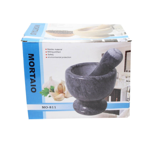 Spice Grinder Mortar and Pestle Crushing Bowl and Stick 14 x 12cm Assorted Colours 6230 (Parcel Rate)