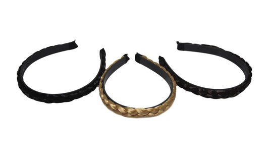 Girl's Faux Hair Braided Hair Head Band 15cm Assorted Colours 6239 (Large Letter Rate)