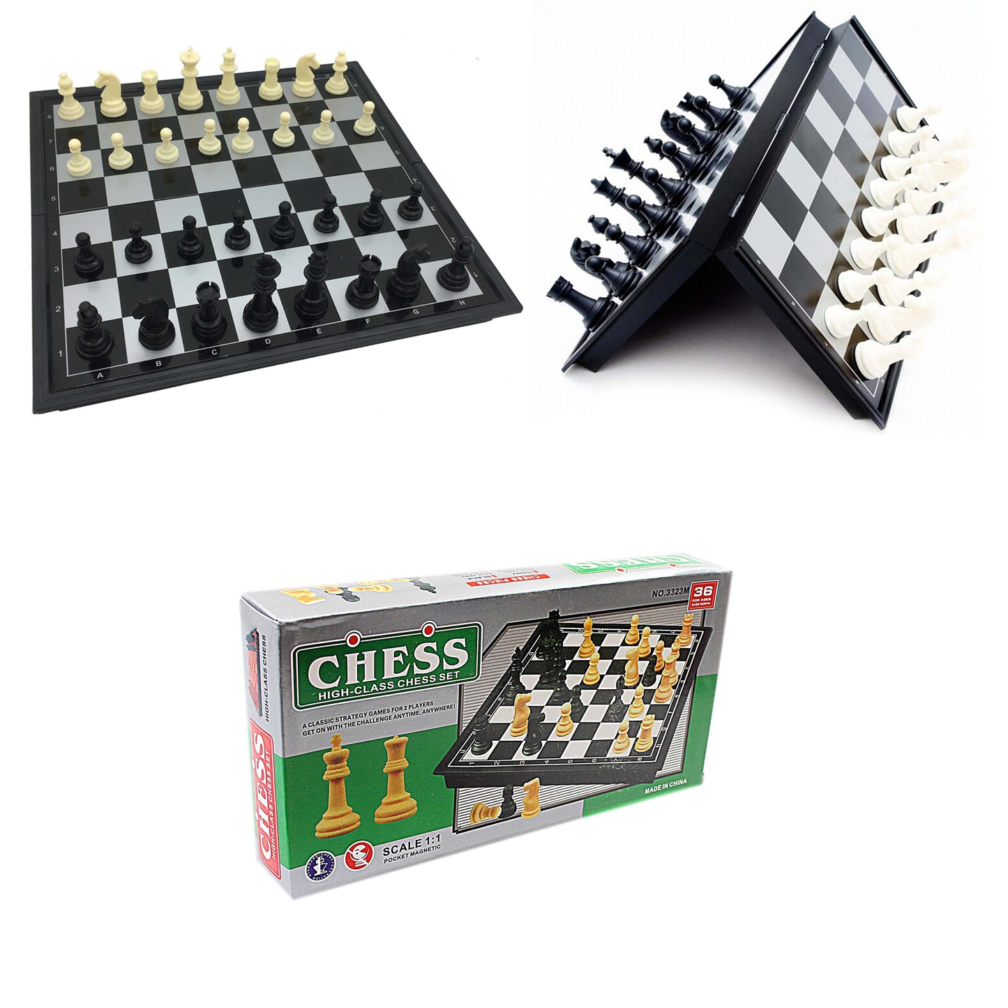 Pocket Magnetic Chess Set Large 15 x 30 cm 3836 / 3839 (Parcel Rate)