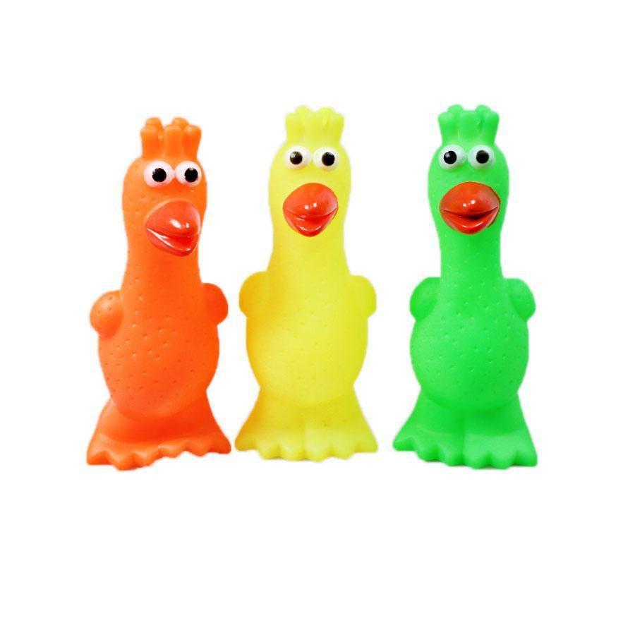 Pets Dog Toy Squeaky Chicken Bird 17cm Assorted Colours 5037 (Parcel Rate)