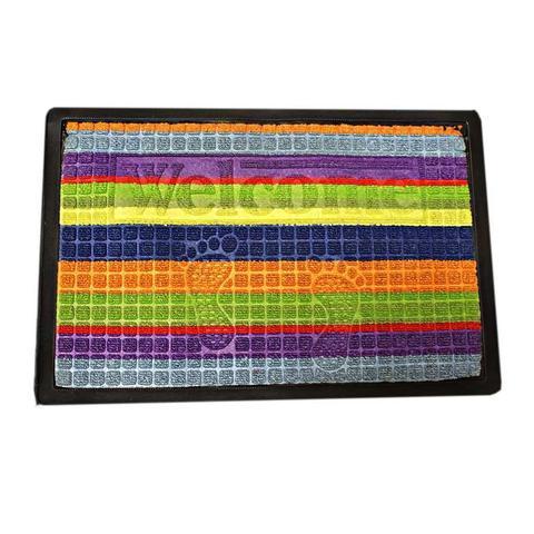 Rectangle Welcome Door Mat 40 x 60cm Assorted Designs and Colours 0474 A (Parcel Rate)