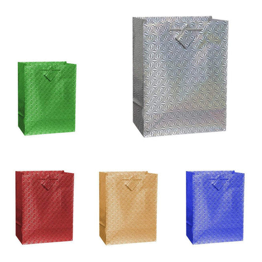 Assorted Colour Holographic Party Birthday Gift Bags 21.5 x 18 x 7.50 cm 0812 A  (Parcel Rate)