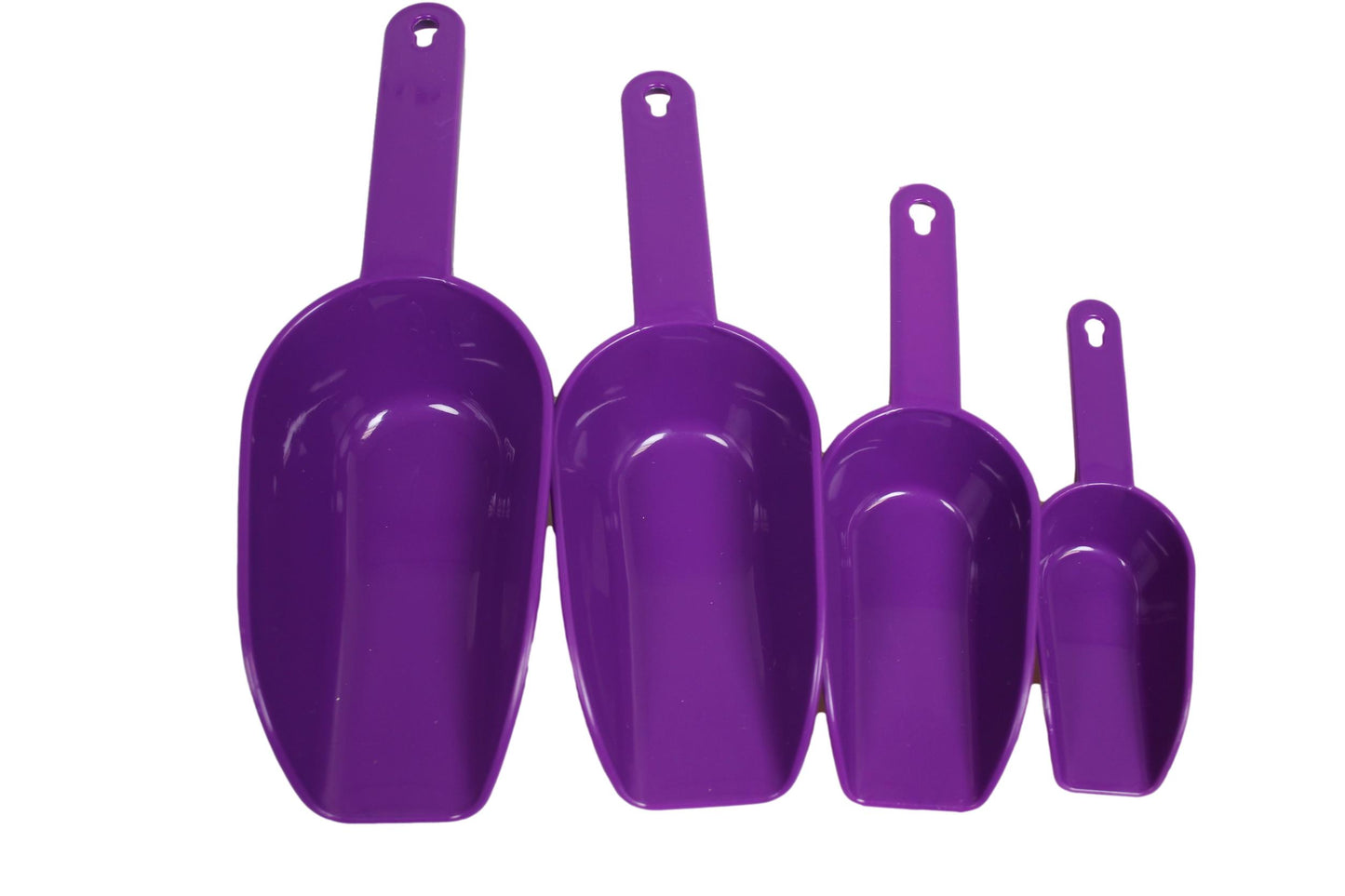 Plastic Dry Food Sweets Candy Scoop Shovel Set of 4 Assorted Colours AK459 A (Parcel Rate)
