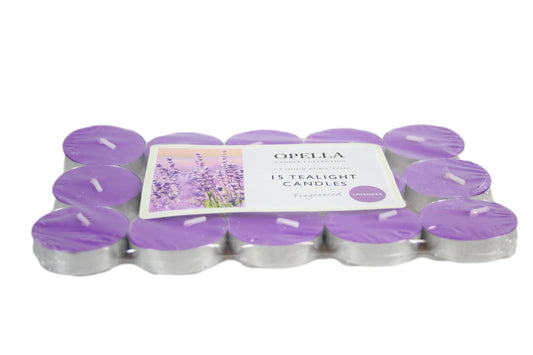 Scented Opella Lavender 12 Tealight Candles 3.5 Hour Burn Time CD001L