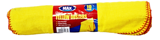 Household Cleaning Yellow Dusters 30 cm Pack of 10 CK1133 (Parcel Rate)