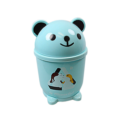 Mini Plastic Desk Bin with Animal Cartoon Design Assorted Colours 4934 (Parcel Rate)