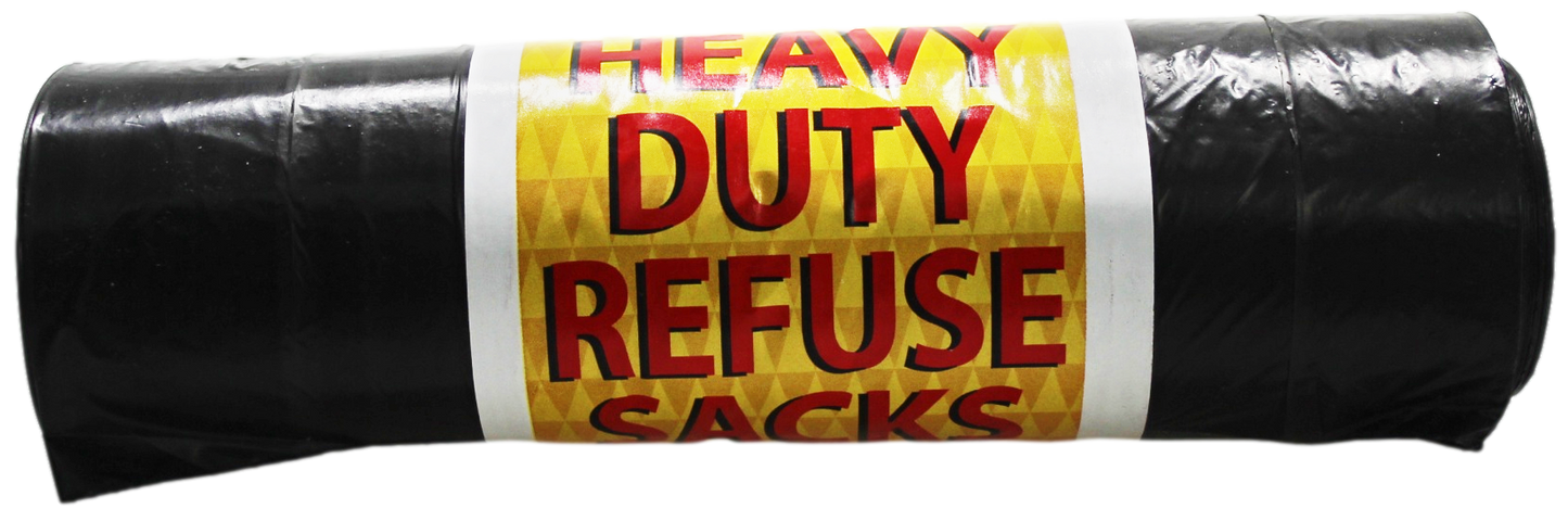 Black Heavy Duty Refuse Sacks Bin Bags Roll of 20 LL5750 A