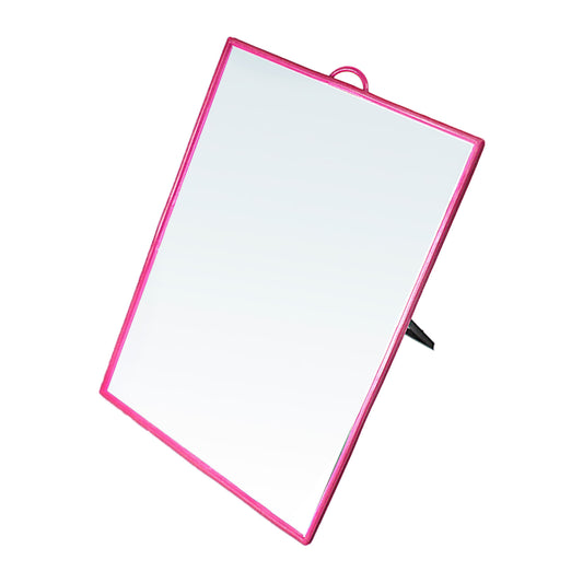 Desk Table Plastic Coloured Border Square Shaped Mirror 30 x 40cm Assorted Colours 0179 (Parcel Rate)