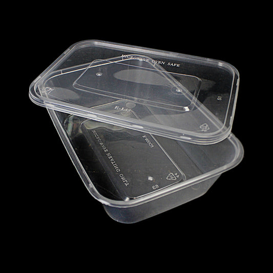 Plastic Food Takeaway Containers Oven and Microwave Safe 500ml 6 Pack 718338 (Parcel Rate)