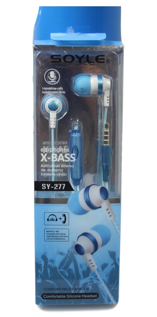 Soyle X-Bass Earphones Comfortable Silicone Headset 4 Colours Available 5270 (Parcel Rate)
