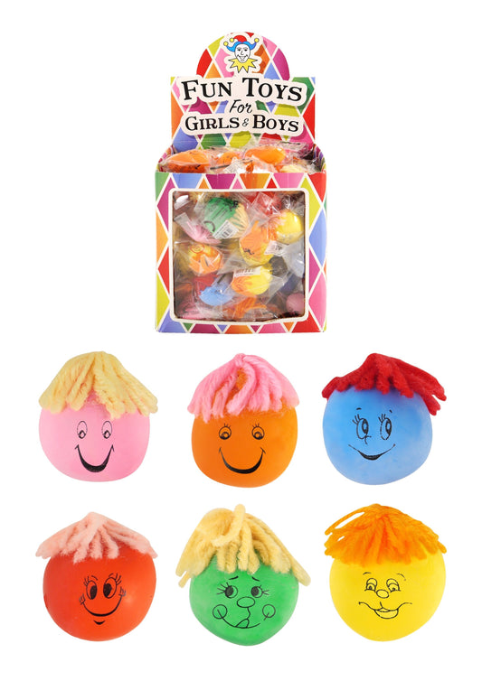 Children's Toy Stress Relief Moody Squeeze Face 3-4cm Assorted Colours T35304 (Parcel Rate)