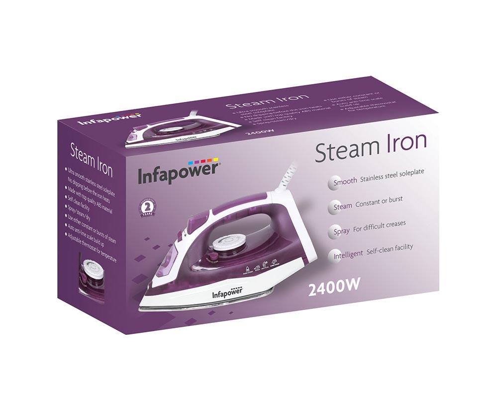 Infapower Steam Iron 2400W Mauve X603 A (Parcel Rate)