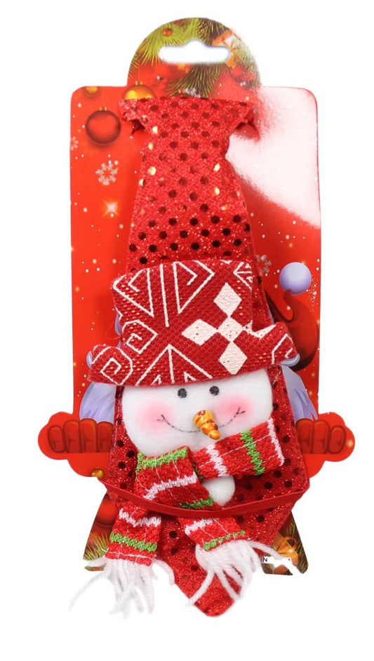 Christmas Festive Santa / Snowman Tie with Elastic 25 cm Assorted Designs 5442 (Parcel Rate)