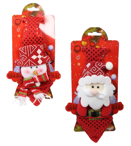 Christmas Festive Santa / Snowman Tie with Elastic 25 cm Assorted Designs 5442 (Parcel Rate)